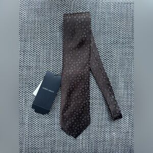 NEW WITH TAGS Giorgio Armani brown and silver tie